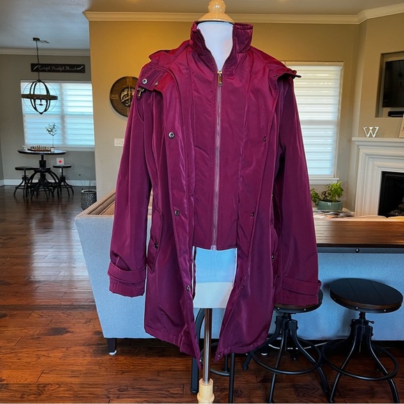 HFX Women’s Jacket size Large Quilted Lining Hooded Water & Wind Resistant FLAW - Picture 3 of 16